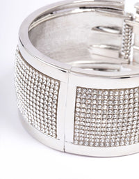 Rhodium Cluster Diamante Wrist Cuff - link has visual effect only