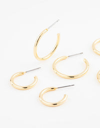 Gold Plated Thin Hoop Earring 3-Pack - link has visual effect only