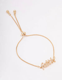 Gold Faith Script Toggle Bracelet - link has visual effect only