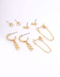 Gold Plated 444 Angel Number Earring Pack - link has visual effect only