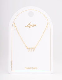 Gold Plated 777 Angel Number Cubic Zirconia Pendant Necklace - link has visual effect only