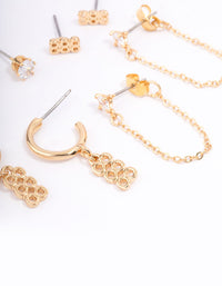 Gold Plated 888 Angel Number Earring Pack - link has visual effect only