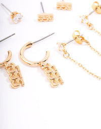 Gold Plated 555 Angel Number Earring Pack - link has visual effect only