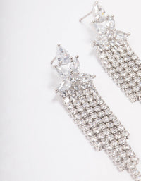 Silver Multi Cubic Zirconia Cupchain Drop Earrings - link has visual effect only
