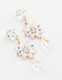 Gold Flower Pear Drop Earrings - link has visual effect only