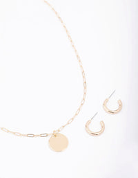 Gold Coin Disc Jewellery Set - link has visual effect only