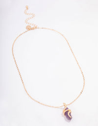 Gold Amethyst Snake Wrap Shard Pendant Necklace - link has visual effect only