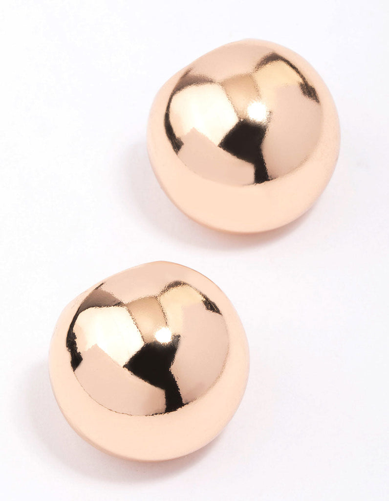 Gold Small Round Ball Hoop Earrings