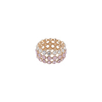 Rose Gold Triple Diamante Row Band Ring - link has visual effect only