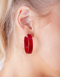 Red Clear Acrylic Swirl Hoop Earrings - link has visual effect only