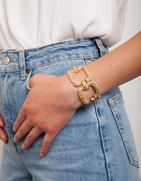 Gold Textured Cut-Out Bangle - link has visual effect only