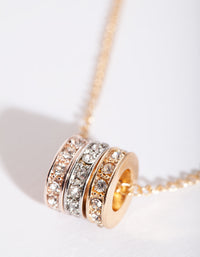 Gold Diamante Triple Ring Jewellery Set - link has visual effect only
