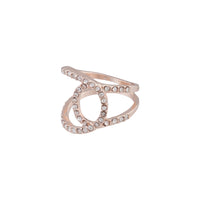 Rose Gold Looped Diamante Ring - link has visual effect only