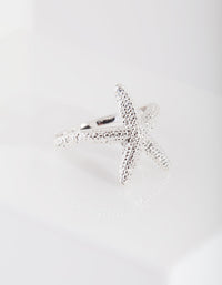 Silver Textured Starfish Ring - link has visual effect only