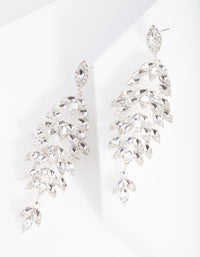 Silver Navette Stone Drop Earrings - link has visual effect only