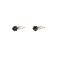 Solid Black Mini Knot Stud Earrings - link has visual effect only