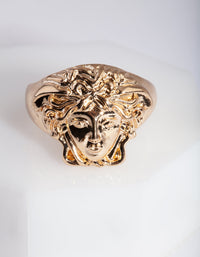 Gold Medusa Signet Ring - link has visual effect only