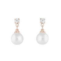 Rose Gold Diamante Pearl Small Drop Earrings - link has visual effect only