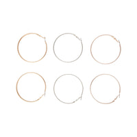 Mixed Metal Shiny Large Hoop Earring Pack - link has visual effect only