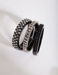 Black Diamante Ring Stack - link has visual effect only