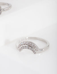 Silver Cubic Zirconia Engagement Ring Stack - link has visual effect only