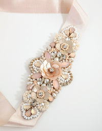Mixed Bead Detail Blush Sash - link has visual effect only