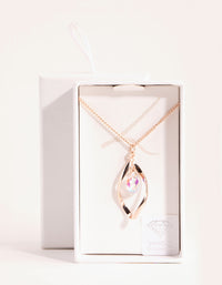 Rose Gold Diamond Simulant Drop Twist Necklace - link has visual effect only