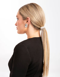 Silver Diamante Waterfall Ponytail Clip - link has visual effect only