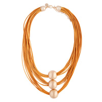 Orange Gold Waxed Cord Necklace - link has visual effect only