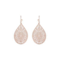 Rose Gold Filigree Lace Tear Drop Earrings - link has visual effect only