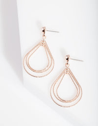 Rose Gold Textured Teardrop Earrings - link has visual effect only