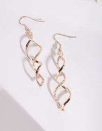 Rose Gold Cut Twist Drop Earrings - link has visual effect only