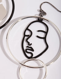 Mixed Metal Face Earrings - link has visual effect only