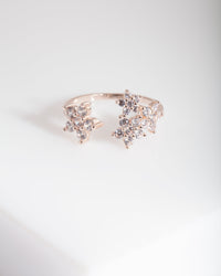Rose Gold Cubic Zirconia Flower Ring - link has visual effect only