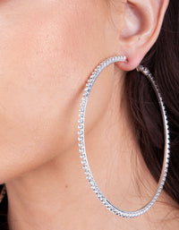 Silver Large Diamante Hoop - link has visual effect only
