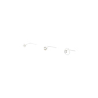 Sterling Silver Geometric Diamante Nose Stud Pack - link has visual effect only